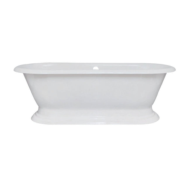 Cast Iron Double Ended Pedestal Tub (No Faucet Drillings), White - BUILDMYPLACE