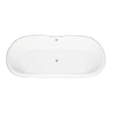 Cast Iron Double Ended Pedestal Tub with 7 - Inch Faucet Drillings, White - BUILDMYPLACE