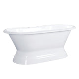 Cast Iron Double Ended Pedestal Tub with 7 - Inch Faucet Drillings, White - BUILDMYPLACE