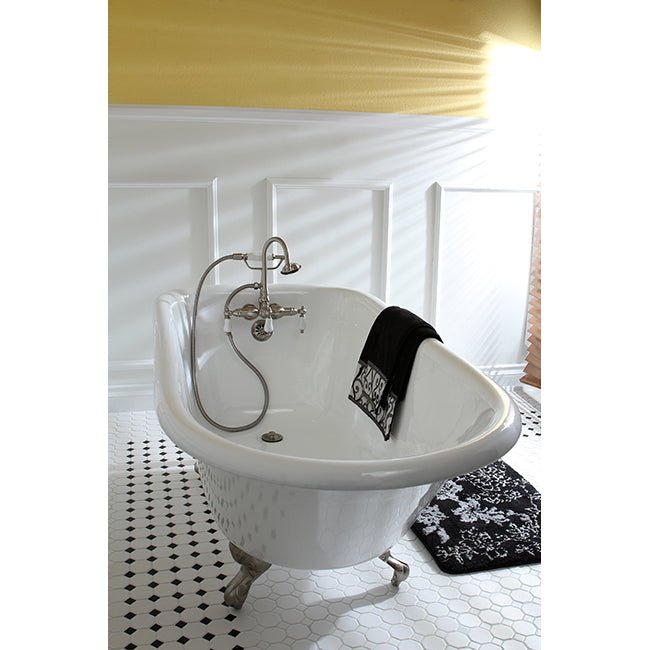 Cast Iron Roll Top Clawfoot Tub with 3 - 3/8 Inch Wall Drillings - BUILDMYPLACE