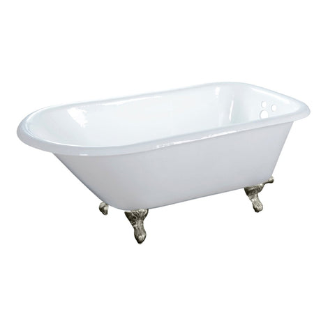 Cast Iron Roll Top Clawfoot Tub with 3 - 3/8 Inch Wall Drillings - BUILDMYPLACE