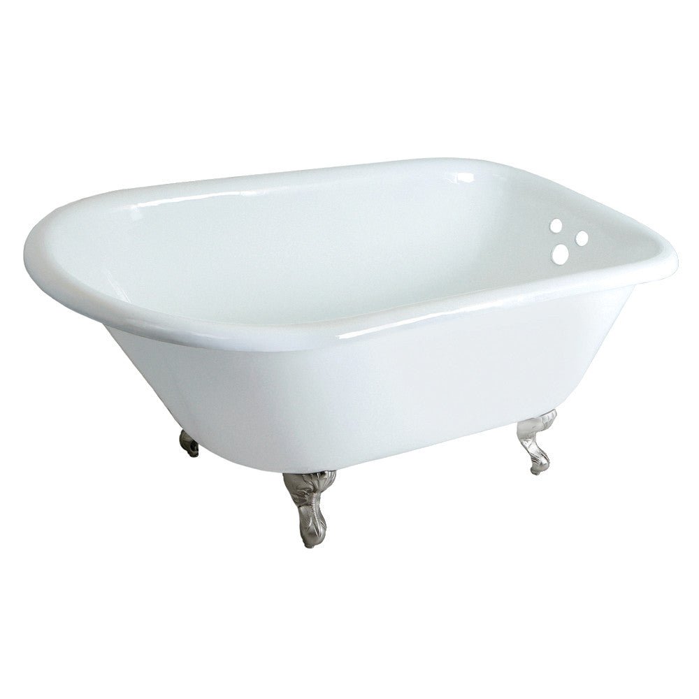 Cast Iron Roll Top Clawfoot Tub with 3 - 3/8 Inch Wall Drillings - BUILDMYPLACE