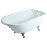 Cast Iron Roll Top Clawfoot Tub with 3 - 3/8 Inch Wall Drillings - BUILDMYPLACE