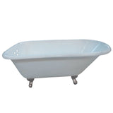 Cast Iron Roll Top Clawfoot Tub with 3 - 3/8 Inch Wall Drillings - BUILDMYPLACE