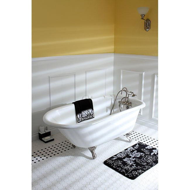 Cast Iron Roll Top Clawfoot Tub with 3 - 3/8 Inch Wall Drillings - BUILDMYPLACE