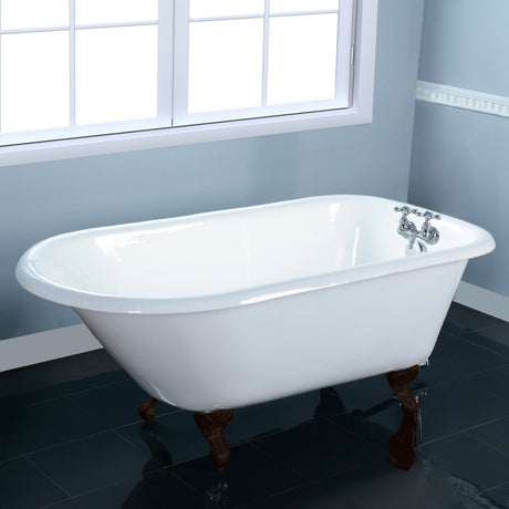 Cast Iron Roll Top Clawfoot Tub with 3 - 3/8 Inch Wall Drillings - BUILDMYPLACE