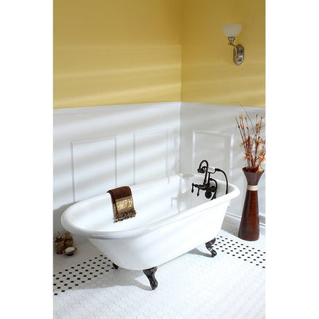 Cast Iron Roll Top Clawfoot Tub with 3 - 3/8 Inch Wall Drillings - BUILDMYPLACE