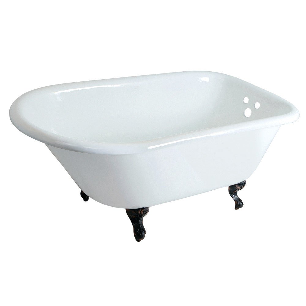 Cast Iron Roll Top Clawfoot Tub with 3 - 3/8 Inch Wall Drillings - BUILDMYPLACE