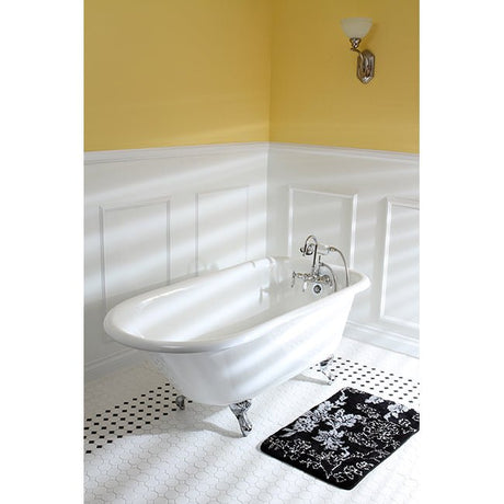 Cast Iron Roll Top Clawfoot Tub with 3 - 3/8 Inch Wall Drillings - BUILDMYPLACE