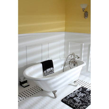 Cast Iron Roll Top Clawfoot Tub with 3 - 3/8 Inch Wall Drillings - BUILDMYPLACE