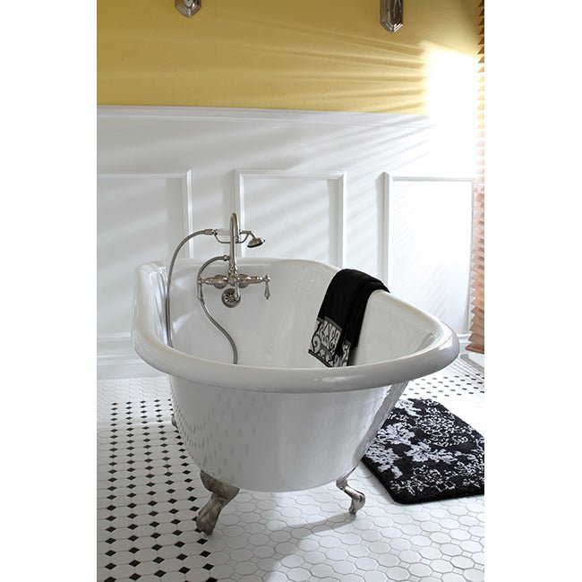 Cast Iron Roll Top Clawfoot Tub with 3 - 3/8 Inch Wall Drillings - BUILDMYPLACE