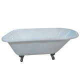 Cast Iron Roll Top Clawfoot Tub with 3 - 3/8 Inch Wall Drillings - BUILDMYPLACE