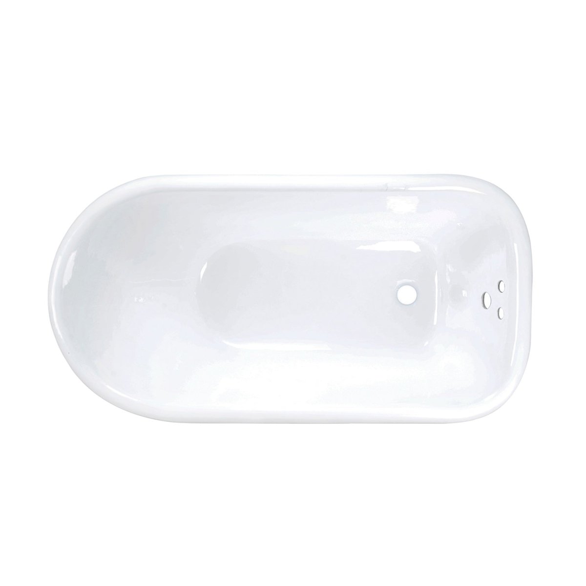 Cast Iron Roll Top Clawfoot Tub with 3 - 3/8 Inch Wall Drillings - BUILDMYPLACE