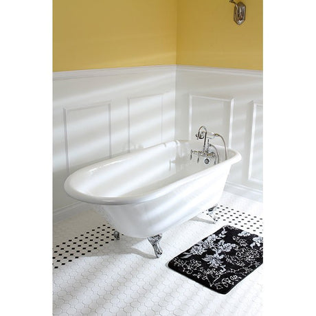 Cast Iron Roll Top Clawfoot Tub with 3 - 3/8 Inch Wall Drillings - BUILDMYPLACE