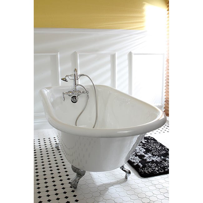 Cast Iron Roll Top Clawfoot Tub with 3 - 3/8 Inch Wall Drillings - BUILDMYPLACE