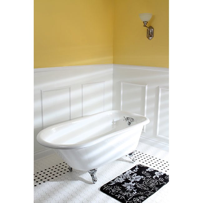 Cast Iron Roll Top Clawfoot Tub with 3 - 3/8 Inch Wall Drillings - BUILDMYPLACE