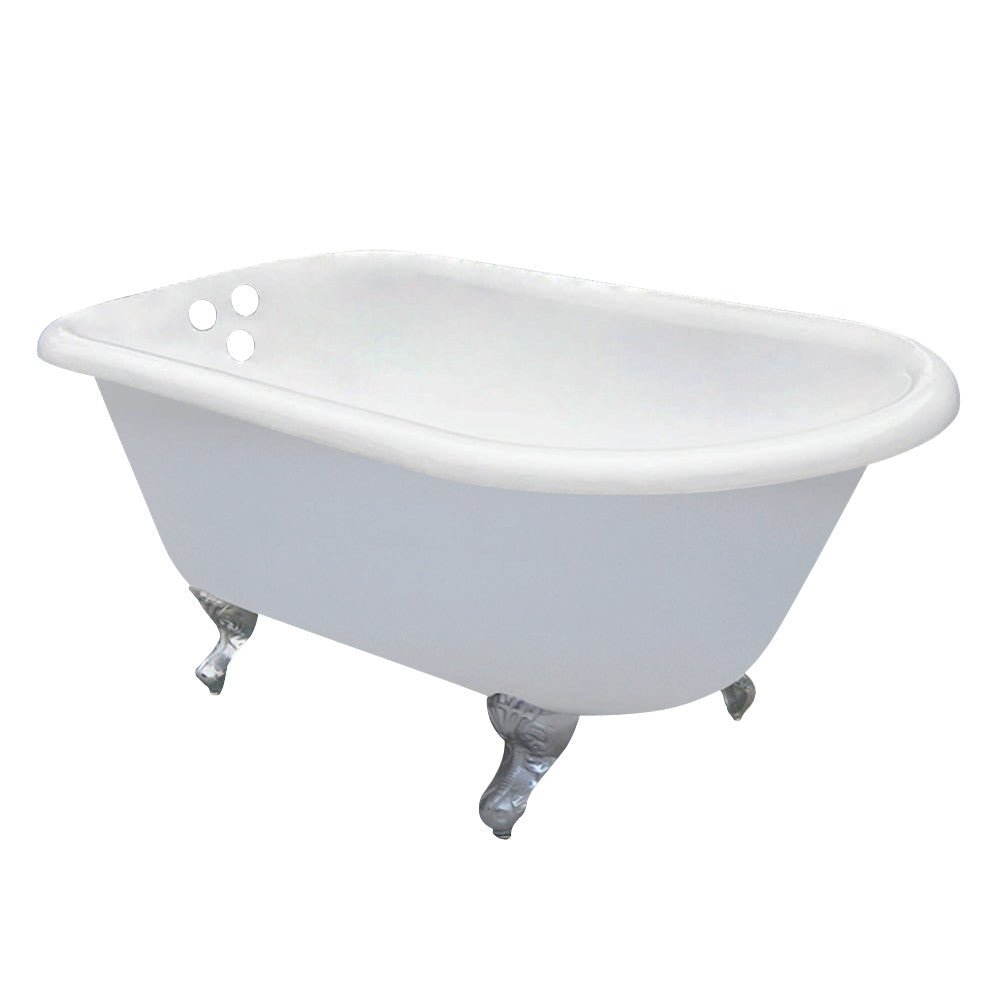 Cast Iron Roll Top Clawfoot Tub with 3 - 3/8 Inch Wall Drillings - BUILDMYPLACE