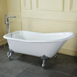 Cast Iron Single Slipper Clawfoot Tub (No Faucet Drillings) - BUILDMYPLACE