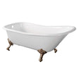 Cast Iron Single Slipper Clawfoot Tub (No Faucet Drillings) - BUILDMYPLACE