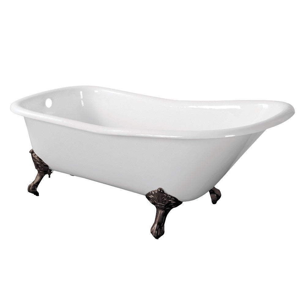 Cast Iron Single Slipper Clawfoot Tub (No Faucet Drillings) - BUILDMYPLACE