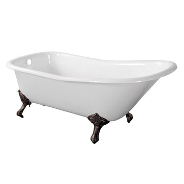 Cast Iron Single Slipper Clawfoot Tub (No Faucet Drillings)