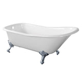 Cast Iron Single Slipper Clawfoot Tub (No Faucet Drillings) - BUILDMYPLACE