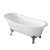 Cast Iron Single Slipper Clawfoot Tub (No Faucet Drillings) - BUILDMYPLACE