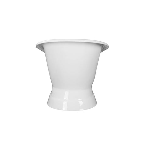 Cast Iron Single Slipper Pedestal Tub (No Faucet Drillings), White - BUILDMYPLACE