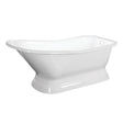 Cast Iron Single Slipper Pedestal Tub (No Faucet Drillings), White - BUILDMYPLACE