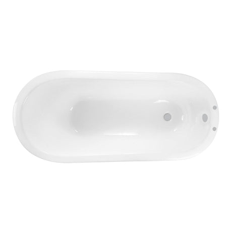 Cast Iron Single Slipper Pedestal Tub with 7 - Inch Faucet Drillings, White - BUILDMYPLACE