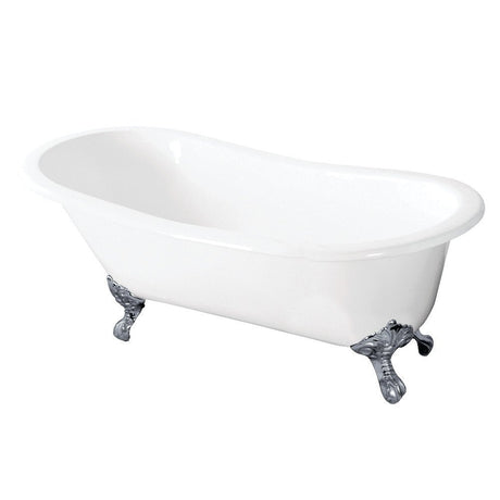 Cast Iron Slipper Clawfoot Tub without Faucet Drillings - BUILDMYPLACE