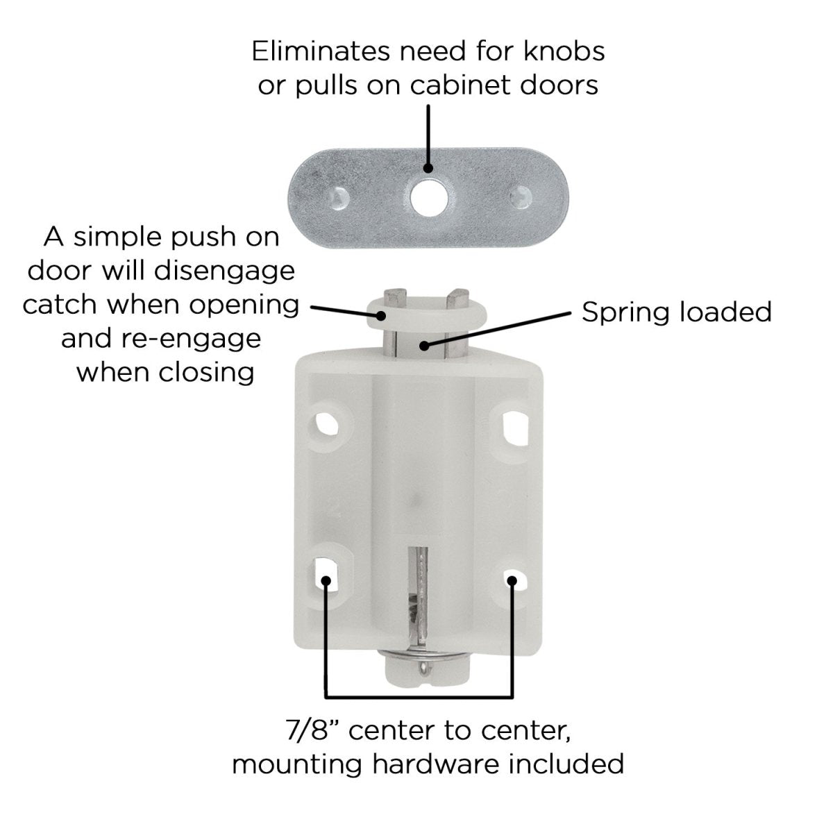 Catch 7/8 Inch Center to Center - Hickory Hardware - BUILDMYPLACE