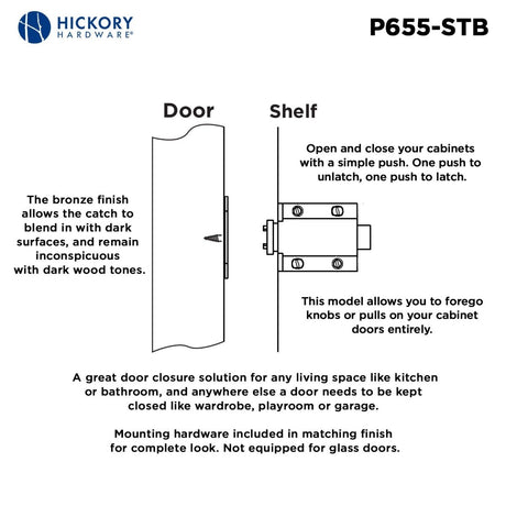 Catch 7/8 Inch Center to Center - Hickory Hardware - BUILDMYPLACE