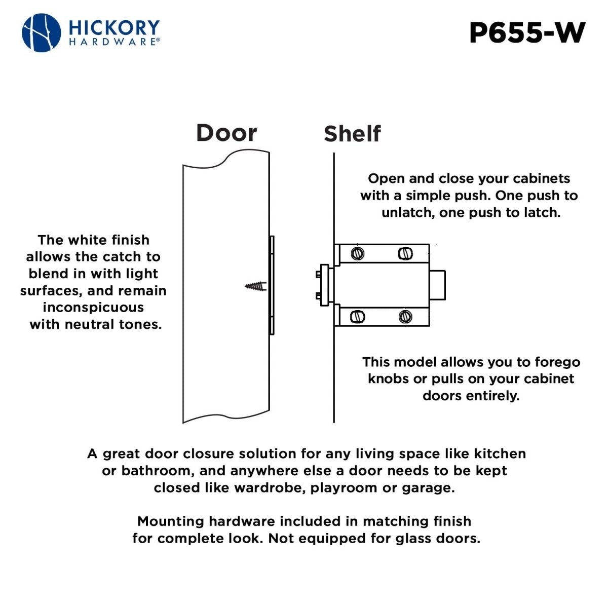 Catch 7/8 Inch Center to Center - Hickory Hardware - BUILDMYPLACE