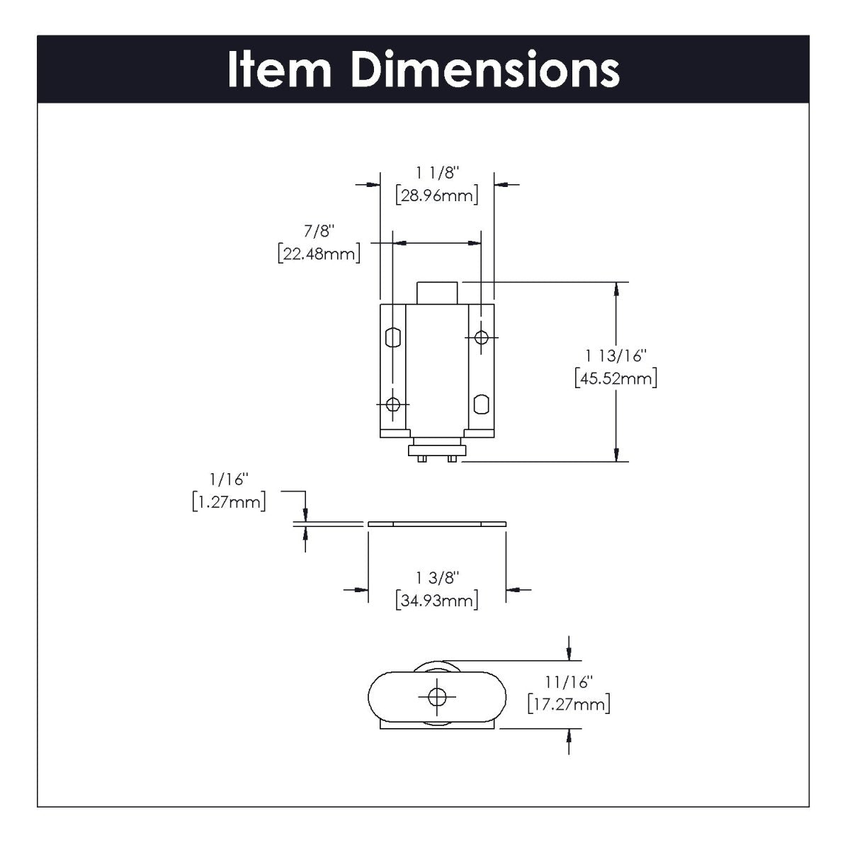 Catch 7/8 Inch Center to Center - Hickory Hardware - BUILDMYPLACE