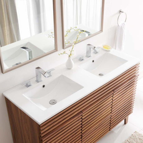 Cayman 48" Double Basin Bathroom Sink - BUILDMYPLACE