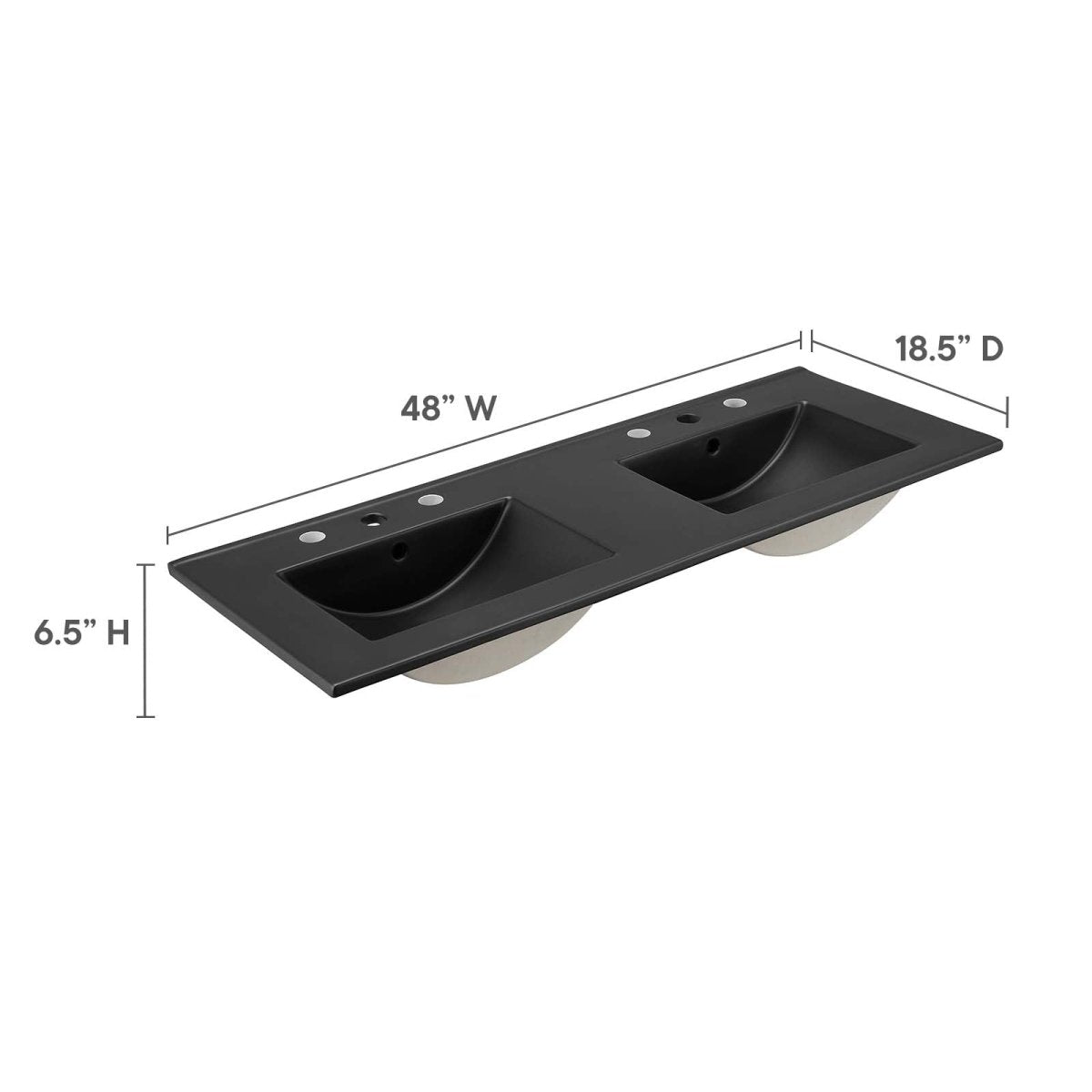 Cayman 48" Double Basin Bathroom Sink - BUILDMYPLACE