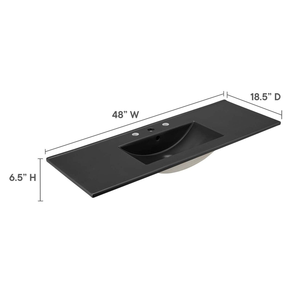 Cayman 48" Single Basin Bathroom Sink - BUILDMYPLACE