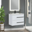 Cecilia 30 In. White Floating Bathroom Vanity with Cultured Marble Sink Top - BUILDMYPLACE