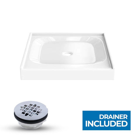 Center Drain Shower Pan - Shower Pan - Single Threshold - 36 X 36 X 5.5 - BUILDMYPLACE