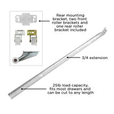 Center Undermount Drawer Slides Mono Rail 3/4 Extension Cadmium - Hickory Hardware - BUILDMYPLACE