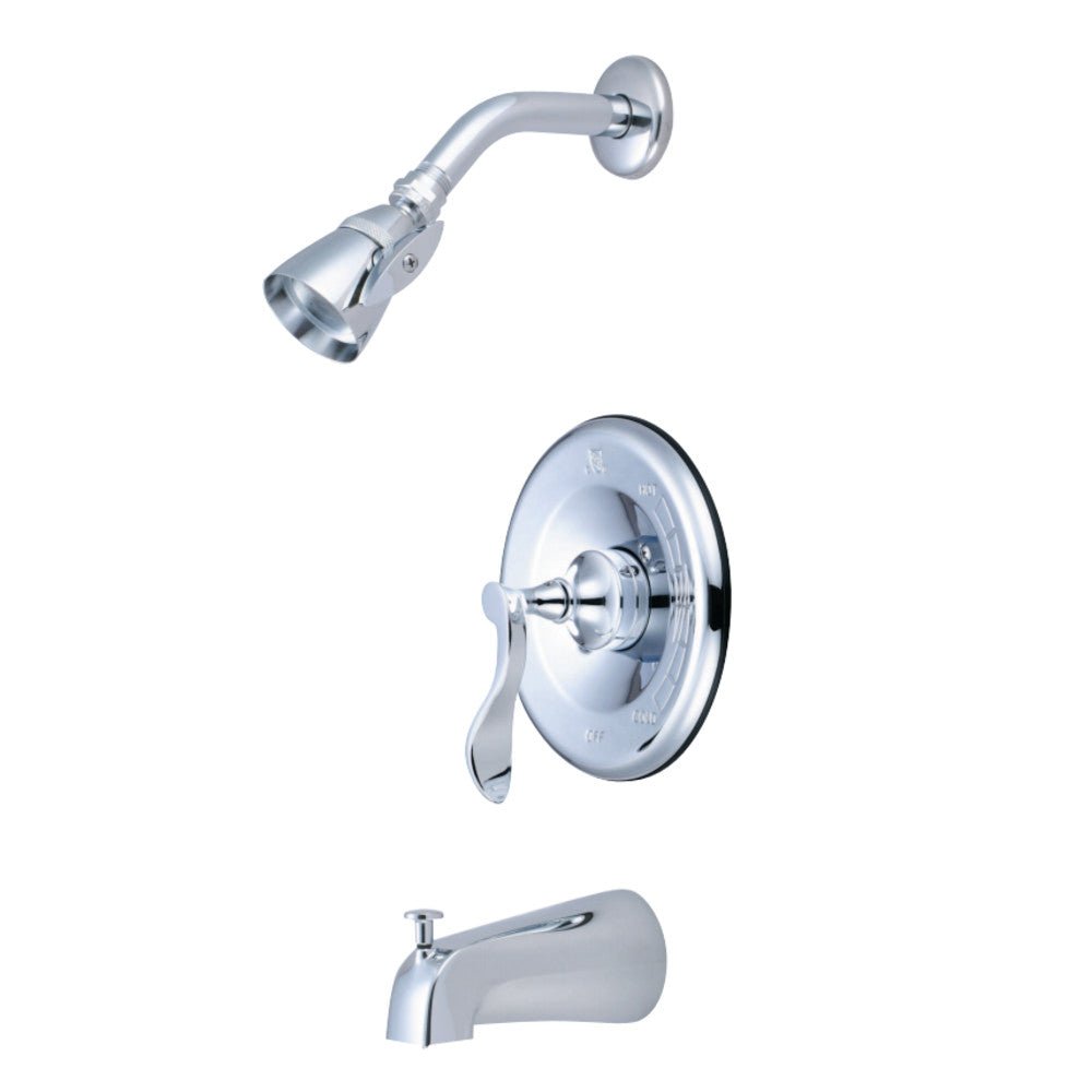 Century Tub & Shower Faucet, Polished Chrome - BUILDMYPLACE