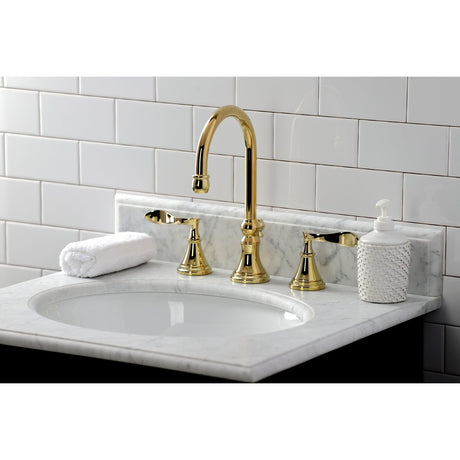 Century Widespread Bathroom Faucet With Brass Pop Up - BUILDMYPLACE