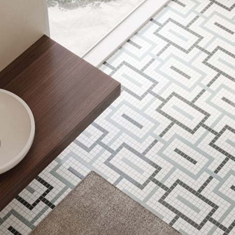 Chain Soho Dawn Blend Matte Glazed Porcelain Mosaic - BUILDMYPLACE