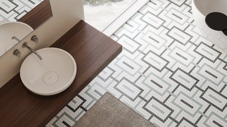 Chain Soho Dawn Blend Matte Glazed Porcelain Mosaic - BUILDMYPLACE