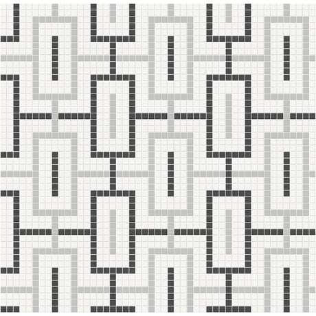 Chain Soho Midnight Blend Matte Glazed Porcelain Mosaic - BUILDMYPLACE