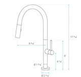 Chalet Single Handle, Pull - Down Kitchen Faucet in Brushed Nickel - BUILDMYPLACE