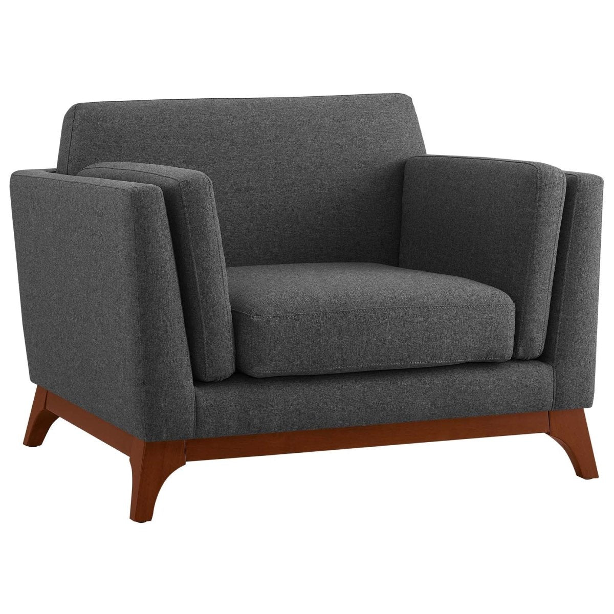 Chance Upholstered Back Accent Chair Sofa - Accent Chairs For Living Room In Tapered Legs - BUILDMYPLACE