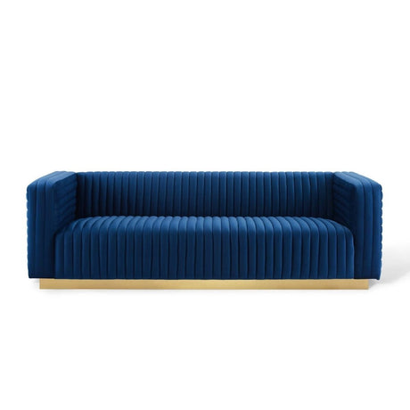 Charisma Channel Tufted Performance Velvet Living Room Sofa - BUILDMYPLACE