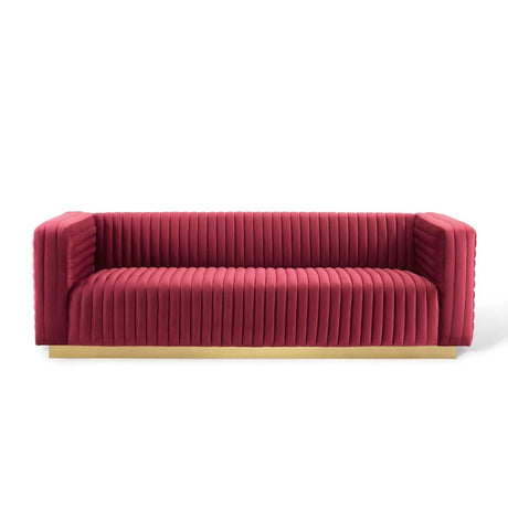 Charisma Channel Tufted Performance Velvet Living Room Sofa - BUILDMYPLACE